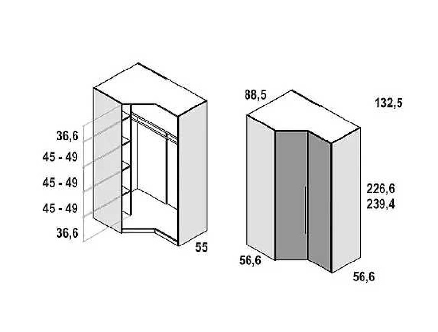 Muebles FABRIKIT Armarios Dormitorio | Armario Rincon Orlando 1