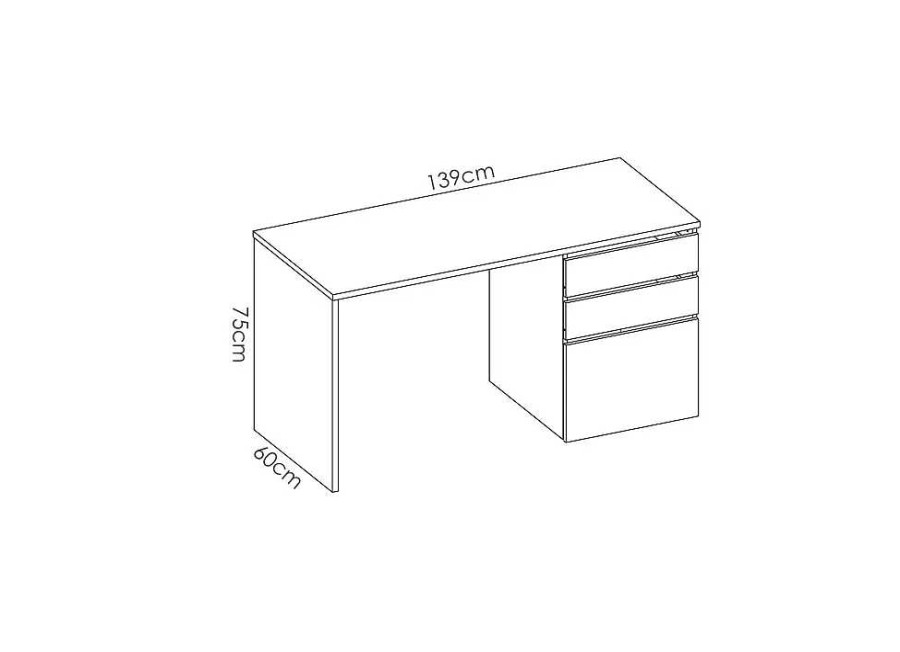 Muebles RIMOBEL Mesas De Trabajo Y Oficina | Mesa Estudio Blanco Brillo Shiver