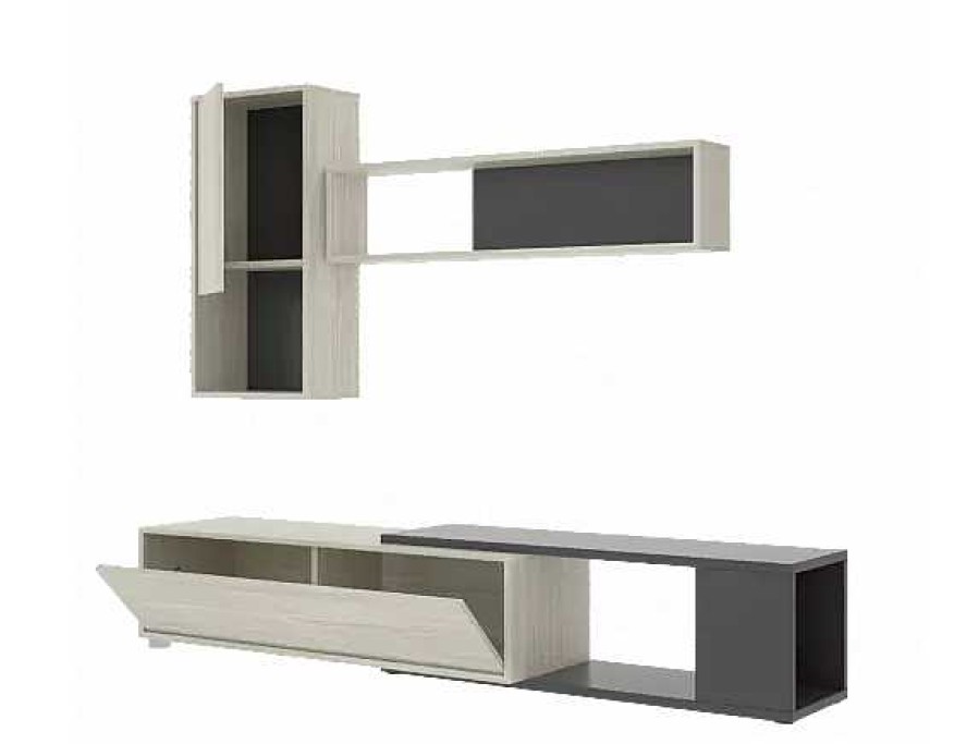 Muebles RIMOBEL Muebles Librer A | Mueble De Rinc N Para Sal N Lexa Gris/Grafito