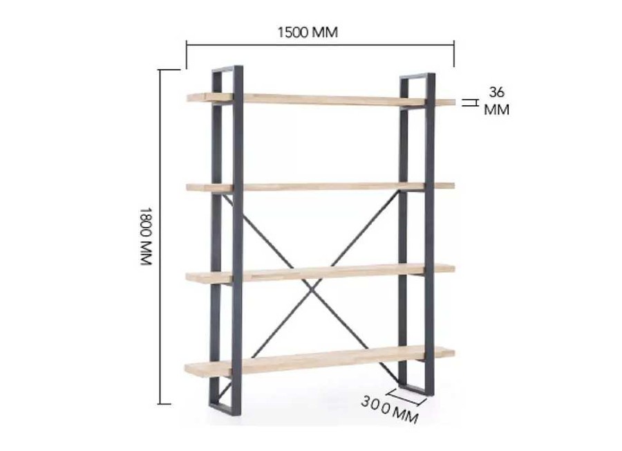 Muebles ADEC Estanter As Sal N | Estanter A 4 Baldas Madera De Roble Sury Roble Nordish