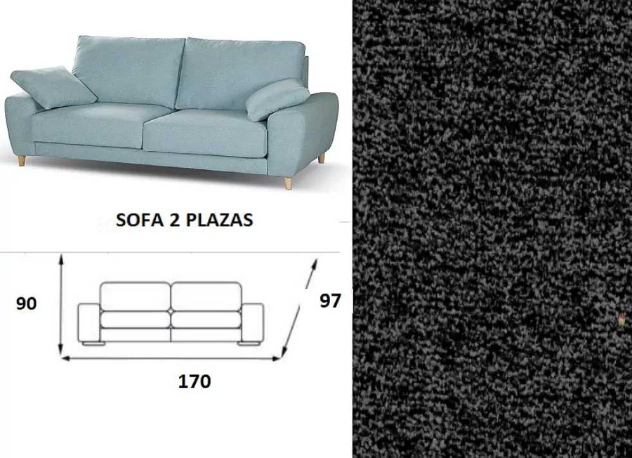 Muebles MAISSOFA Sof S De 2 Plazas | Sof 2 Plazas Nordico Desenfundable Orio Vega 2 Gris