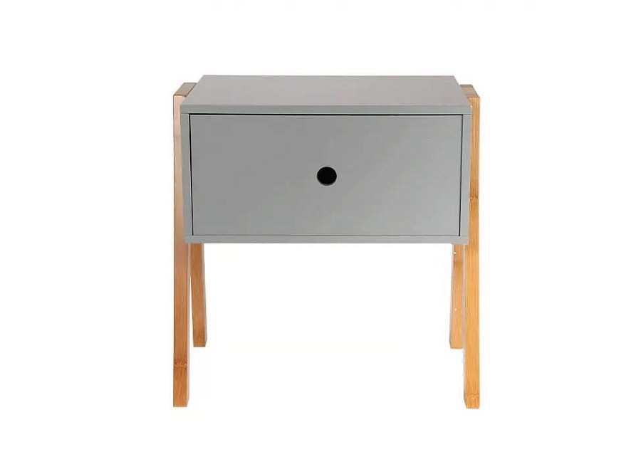 Muebles CMP Mesitas De Noche | Mesa De Noche Apilable Gris Kaira