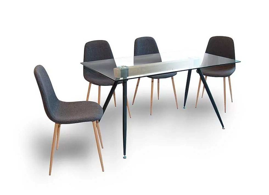 Muebles ZENIT Sillas De Comedor | Silla De Comedor Textil Gris Vega