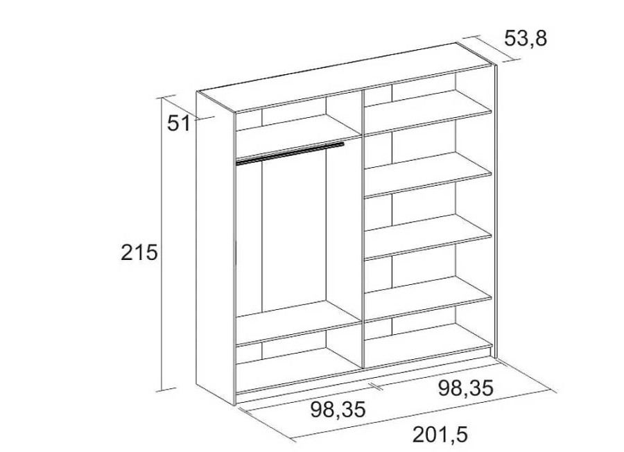 Muebles FABRIKIT Armarios Dormitorio | Armario Correderas Blanco Dublin