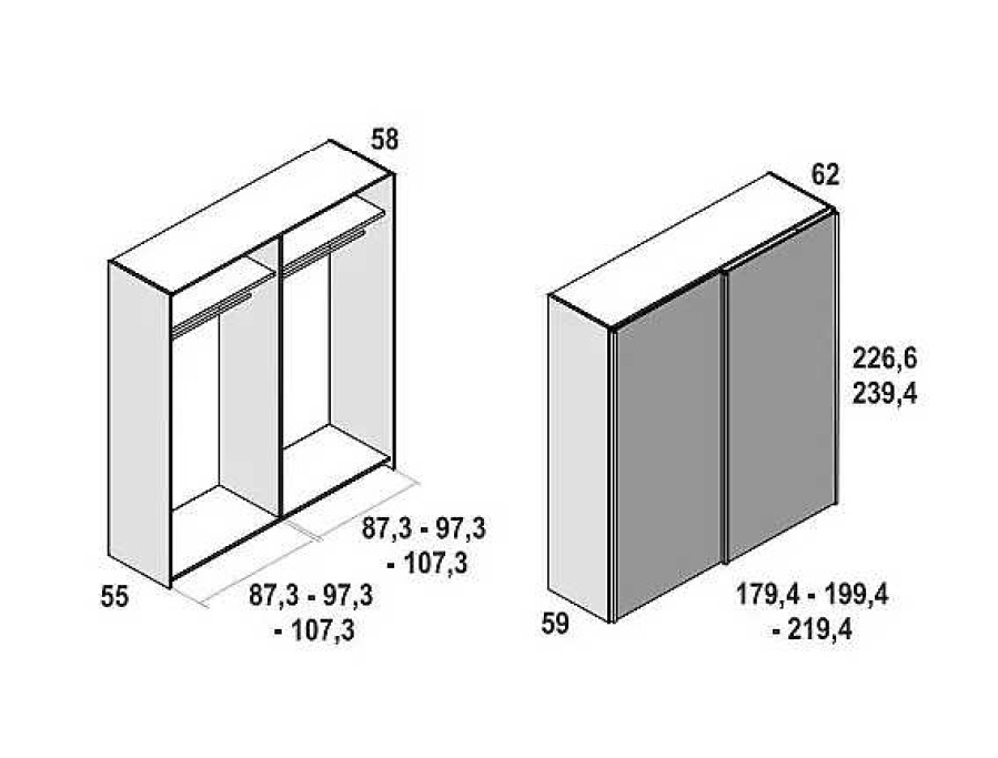 Muebles FABRIKIT Armarios Dormitorio | Armarios De Puertas Correderas Florida Albo Florida