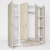 Muebles FABRIKIT Armarios Dormitorio | Armario 4 Puertas Y 2 Cajones Trevi Sahara