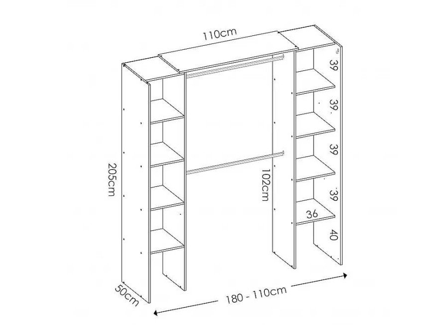 Muebles RIMOBEL Armarios Dormitorio | Vestidor Armario Con Cortina Dual