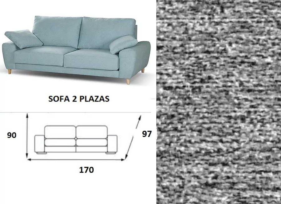 Muebles MAISSOFA Sof S De 2 Plazas | Sof 2 Plazas Nordico Desenfundable Orio Vega 2 Gris