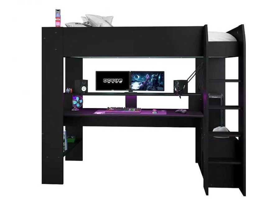 Muebles PARISOT Mesas Gamer | Cama Elevada Con Escritorio Gamer Endgame