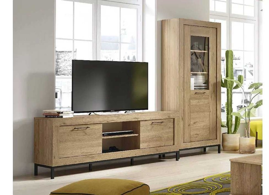 Muebles FABRIKIT Muebles Librer A | Mueble Para Sal N Color Madera Hallby