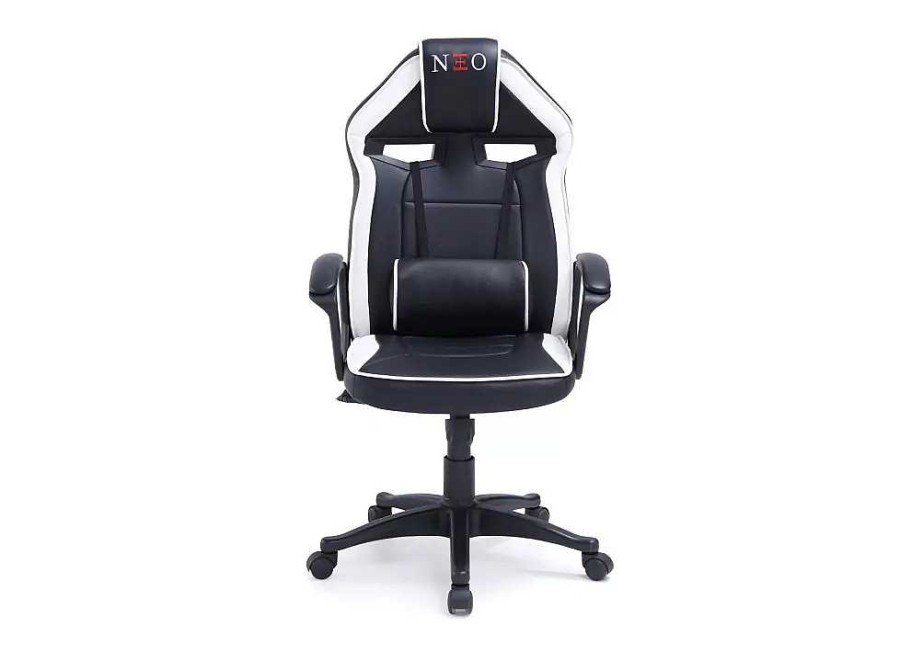 Muebles ADEC Sillones Gamer | Sill N Giratorio Gamer Neo Player Neo Player S Mil Piel Negro Blanco