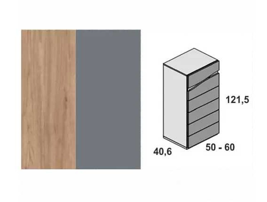 Muebles FABRIKIT Sinfonieres | Sinfonier 6 Cajones Sin Patas Florida 1 Naturale