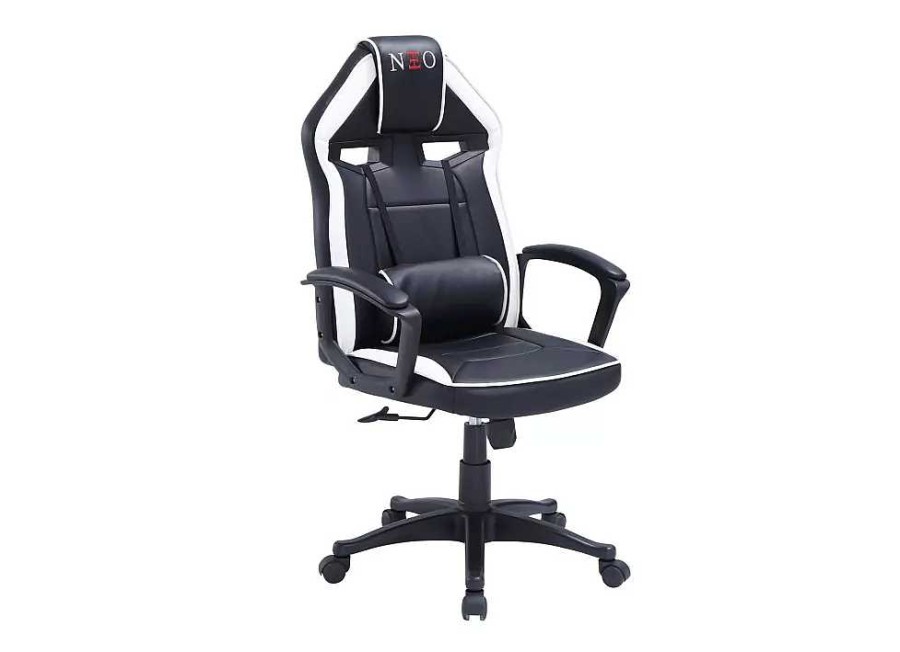 Muebles ADEC Sillones Gamer | Sill N Giratorio Gamer Neo Player Neo Player S Mil Piel Negro Blanco