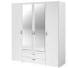 Muebles PARISOT Armarios Dormitorio | Armario De 4 Puertas Y 2 Cajones Con 2 Lunas Raibell Blanco