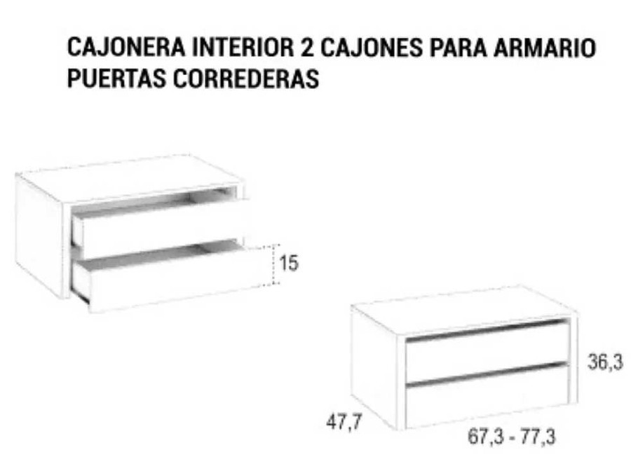 Muebles FABRIKIT Armarios Dormitorio | Cajonera Interior Para Armario Correderas Cleo