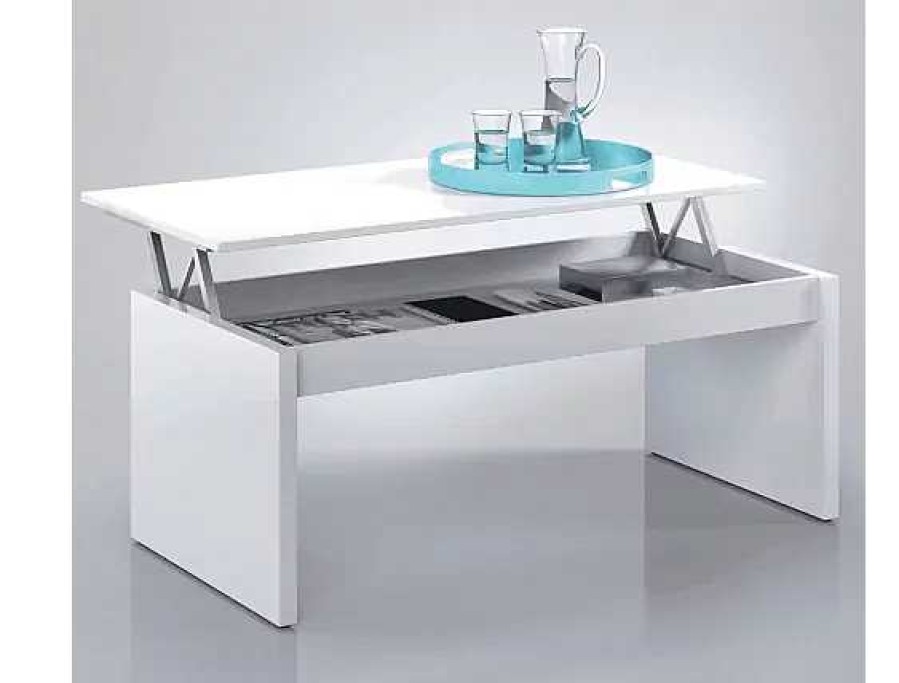 Muebles FORES Mesas De Centro | Mesa Elevable Gardenia Blanco