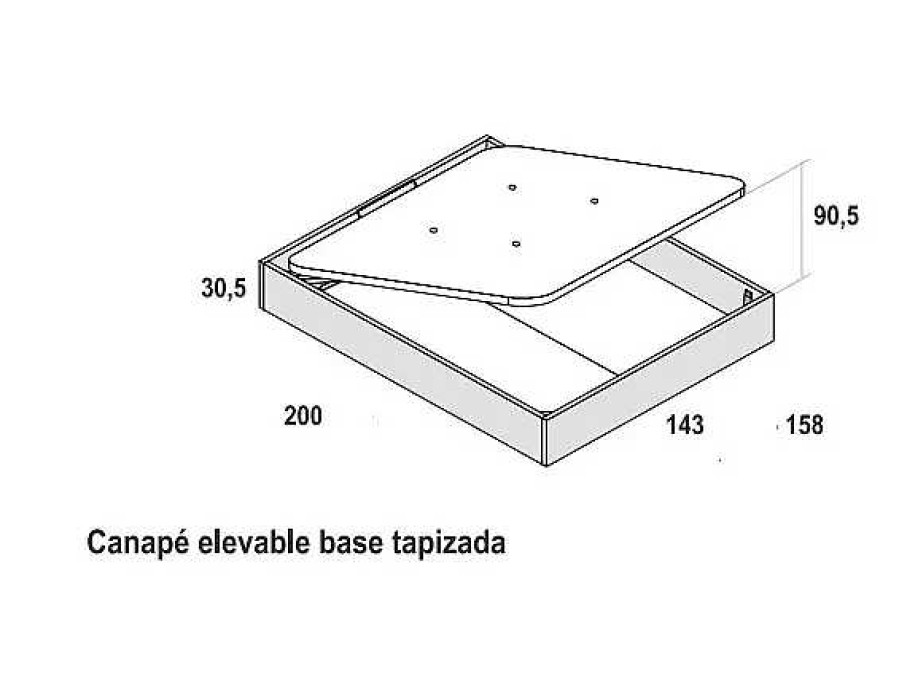 Muebles FABRIKIT Colecciones De Dormitorio | Canape Abatible Florida Albo