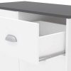 Muebles HIBUHOME Muebles Multiusos | Buffet Bajo Brown Blanco