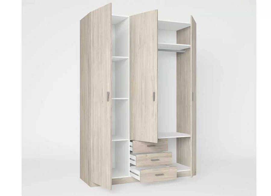 Muebles FABRIKIT Armarios Dormitorio | Armario 3 Puertas Y 3 Cajones Trevi Sahara