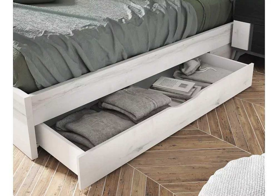 Muebles FABRIKIT Camas Con Cajones | Cama Con Cajones Laterales Florida Albo