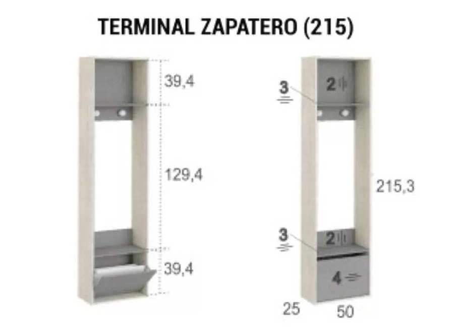 Muebles FABRIKIT Estanter As | Terminal Zapatero Con Colgadores Cleo Cleo Blanco