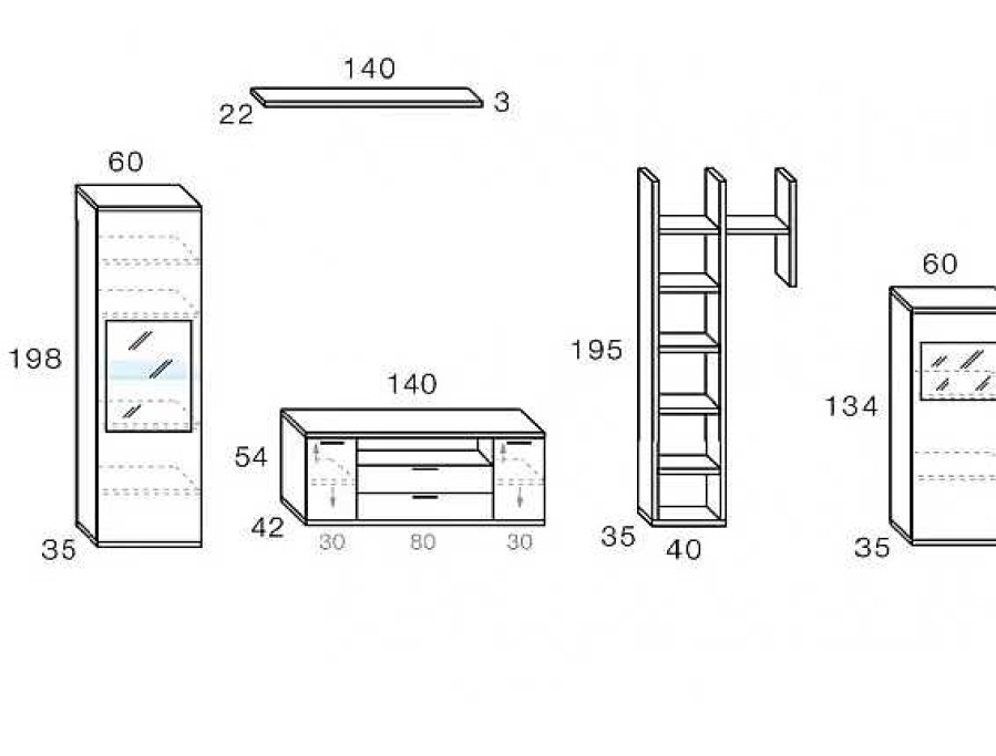 Muebles RAMIS Muebles Librer A | Mueble Para Salon Nemesis Polar Y Artisan