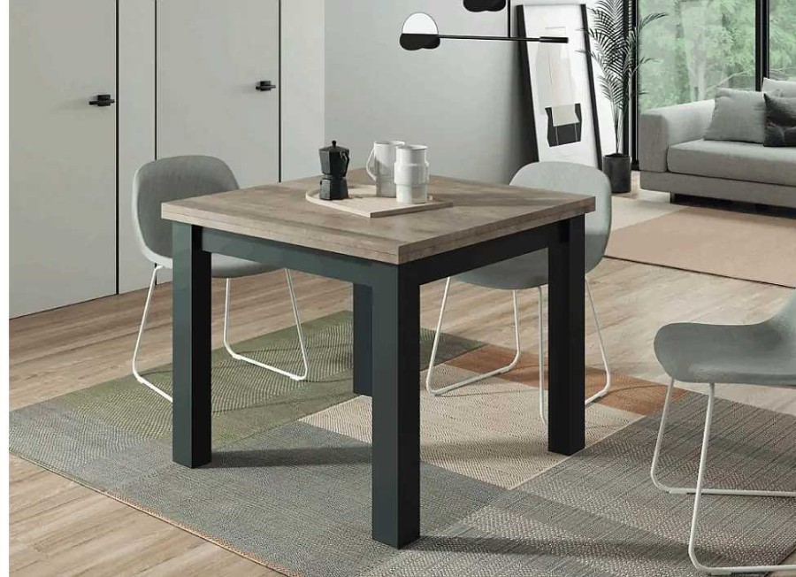 Muebles RAMIS Mesas De Comedor | Mesa Cuadrada Libro Saura Grafito Y Organic