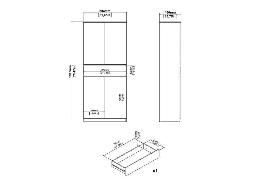 Muebles TVILUM Mueble Zapatero | Zapatero 4 Puertas Y 1 Caj N Alexa Plus Roble Y Blanco