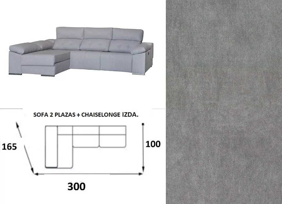 Muebles MAISSOFA Chaise Longue | Sof Chaise Longue Relax Electrico Max Gris Bali 26