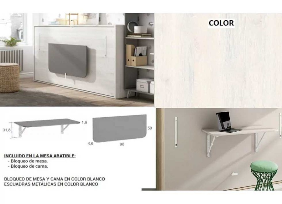 Muebles FABRIKIT Escritorios | Mesa De Estudio Plegable Cleo Cleo Gris Coco