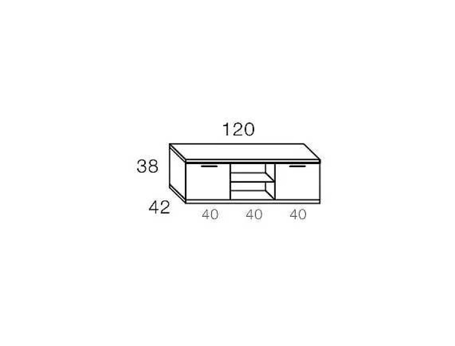 Muebles RAMIS Muebles Tv | Mesa Tv Sin Patas 2 Puertas 2 Huecos Atlantis Color Artisan