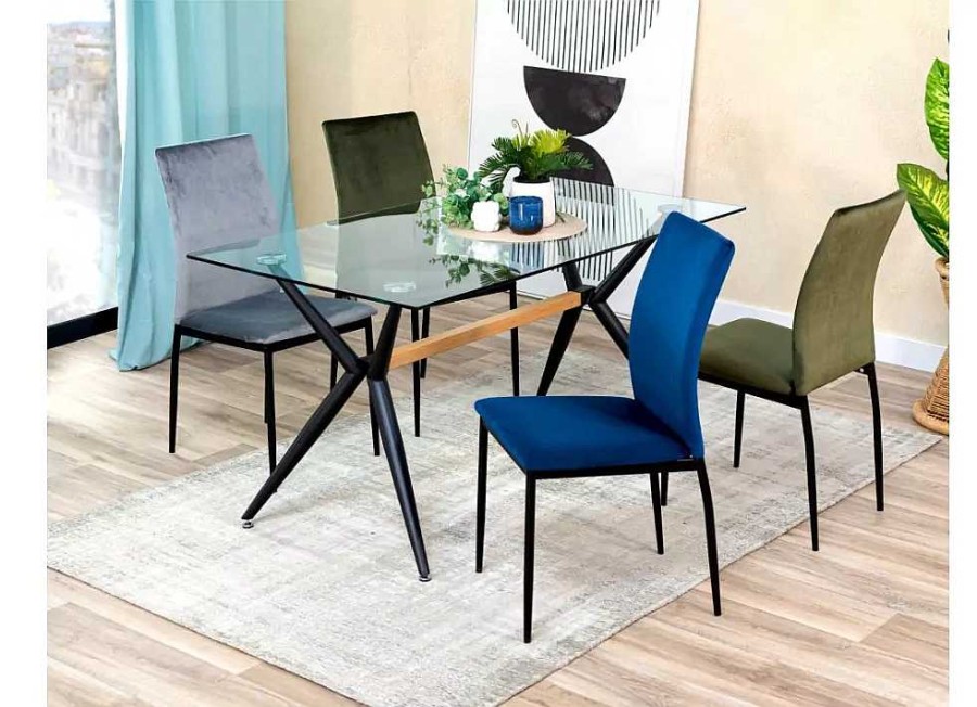 Muebles ZENIT Mesas De Comedor | Mesa Comedor Cristal Breda