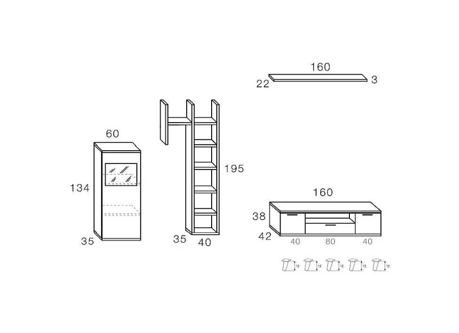 Muebles RAMIS Muebles Librer A | Mueble Para Salon Zeus Polar Y Artisan