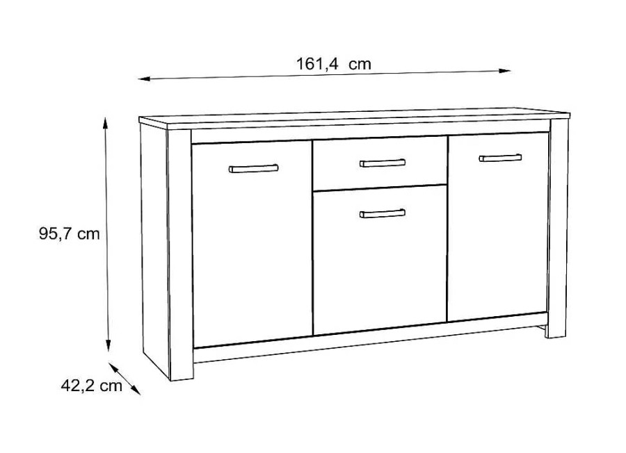 Muebles FORTE Aparadores | Aparador Cajon + 3 Puertas Vanna