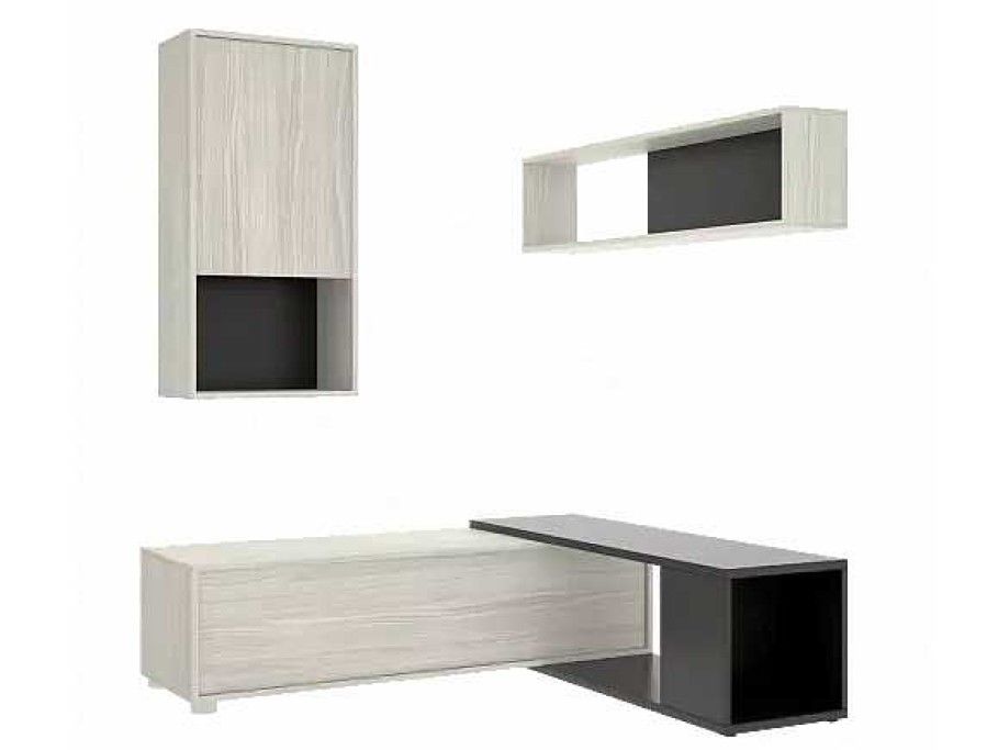 Muebles RIMOBEL Muebles Librer A | Mueble De Rinc N Para Sal N Lexa Gris/Grafito