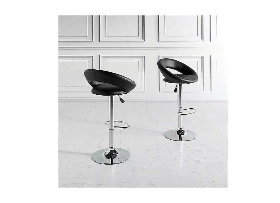 Muebles PONDECOR Sillas De Cocina | Taburete Alto Liria Negro