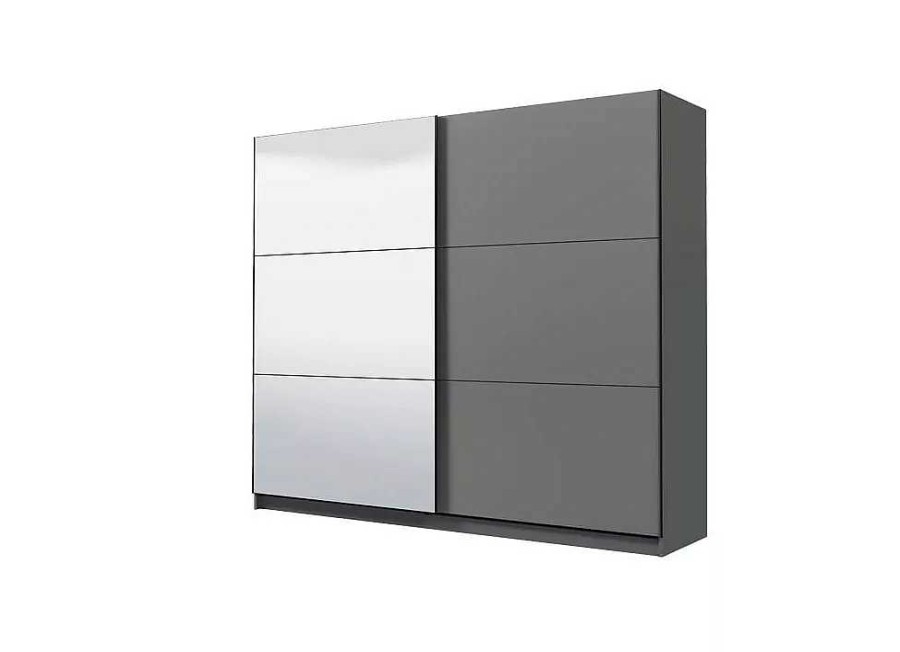 Muebles ZENIT Armarios Dormitorio | Armario Corredero Con Espejo Sierra Big Gris/Grafito