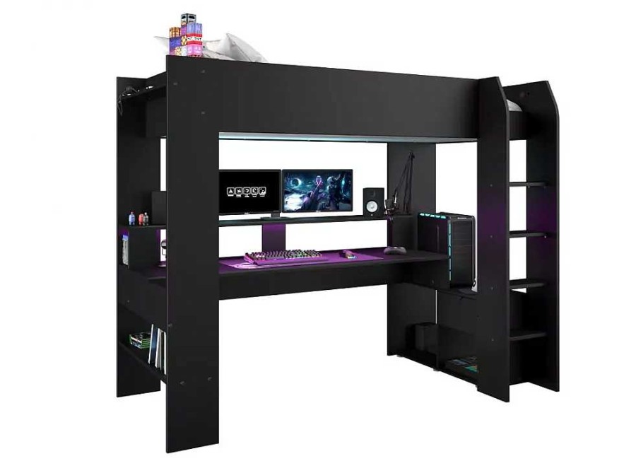 Muebles PARISOT Mesas Gamer | Cama Elevada Con Escritorio Gamer Endgame