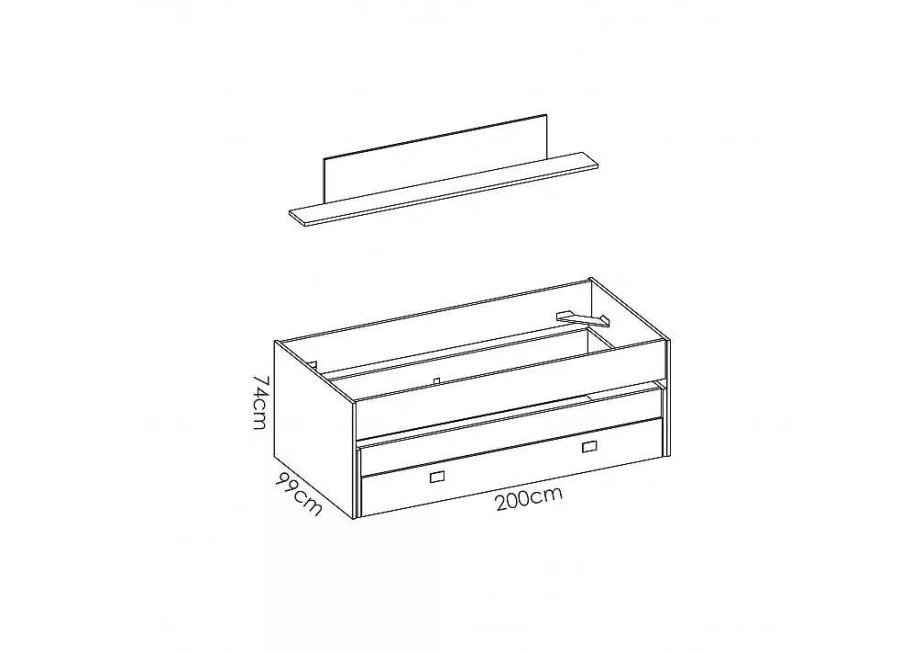 Muebles RIMOBEL Compactos Y Camas Nido | Cama Nido Compacta Con Estanter A Hero Rosa Talco