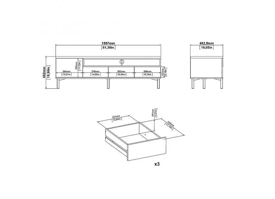 Muebles TVILUM Muebles Tv | Mesa De Tv Suk Negro