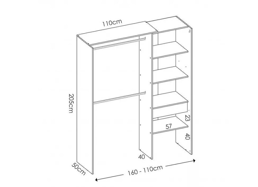 Muebles RIMOBEL Armarios Dormitorio | Vestidor Armario Con Cajon Y Cortina Dual