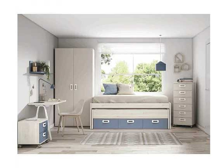 Muebles FABRIKIT Armarios Dormitorio | Armario Juvenil 2 Puertas Cleo