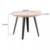 Muebles ADEC Mesas De Comedor | Mesa De Comedor Redonda Fija Ascot Roble Nordish Y Negro