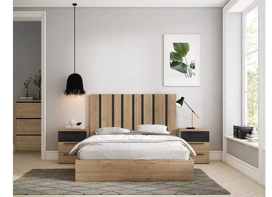 Muebles FABRIKIT Dormitorios Completos | Dormitorio Matrimonio Florida 1 Naturale Y Bocamina