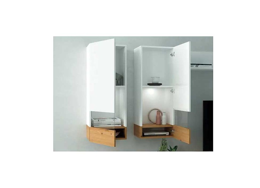 Muebles RAMIS Muebles Librer A | Mueble Para Salon Saura 1 Blanco Y Artisan