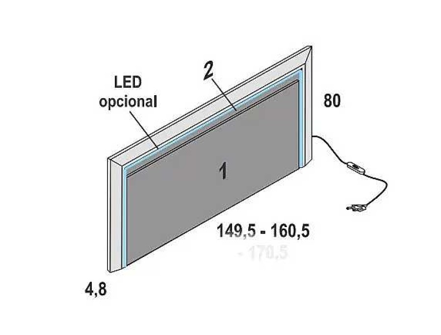 Muebles FABRIKIT Cabeceros De Cama | Cabecero De Cama Destin Albo Gris Tormenta