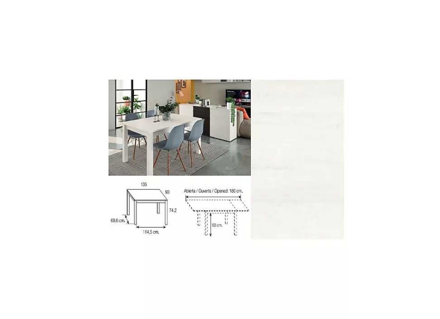 Muebles RAMIS Colecciones De Sal N | Mesa De Comedor Extensible Lateral Galaxy Polar